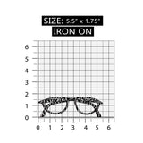 ID 7517 Zebra Print Eyeglasses Patch Frame Reading Embroidered Iron On Applique