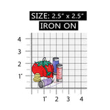 ID 7545 Sewing Thread Pincushion Patch Tailor Pins Embroidered Iron On Applique