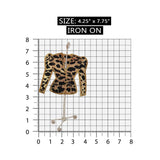 ID 7548 Gold Leopard Print Jacket Patch Coat Stand Embroidered Iron On Applique