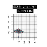 ID 7568 Pink Spotted Umbrella Patch Rain Parasol Embroidered Iron On Applique