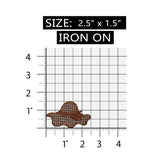 ID 7612 Brown Checkered Sun Hat Patch Summer Ribbon Embroidered Iron On Applique