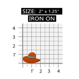 ID 7623 Orange Felt Sun Hat Patch Summer Fashion Embroidered Iron On Applique