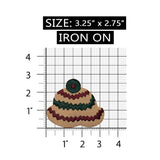 ID 7702 Felt Striped Winter Hat Patch Knit Fashion Embroidered Iron On Applique