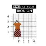 ID 7720 Striped Dress On Hanger Patch Felt Fashion Embroidered Iron On Applique
