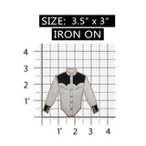 ID 7735 Western Button Shirt Patch Cowboy Fashion Embroidered Iron On Applique