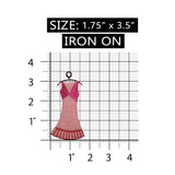ID 7740 Felt Classic Dress On Hanger Patch Fashion Embroidered Iron On Applique