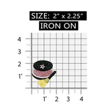 ID 7762 Black Compact Brush Patch Fashion Iron On Embroidered Applique