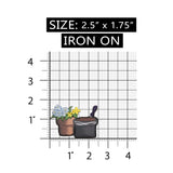 ID 7776 Flower Gardening Patch Pots Garden Plant Embroidered Iron On Applique