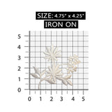 ID 7779 White Flower Branch Patch Decoration Blossom Embroidered IronOn Applique