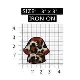 ID 7872 Leopard Print Fur Coat Patch Fuzzy Jacket Embroidered Iron On Applique
