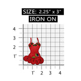 ID 7894 Jeweled Red Dress Patch Tango Dance Fashion Embroidered Iron On Applique
