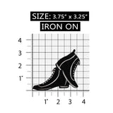 ID 7901 Black Zip Up Boots Patch Shoe Dance Fashion Embroidered Iron On Applique