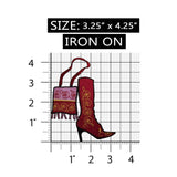 ID 7949 High Heel Boot With Bag Patch Purse Fashion Embroidered Iron On Applique