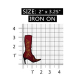 ID 7950 Floral High Heel Boot Patch Country Fashion Embroidered Iron On Applique