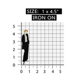 ID 7958 Woman Black Suit Mannequin Patch Fashion Embroidered Iron On Applique