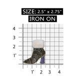 ID 7975 Fuzzy Top Snake Skin Boot Patch High Heel Embroidered Iron On Applique