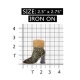 ID 7979 Snakeskin High Heel Boot Patch Fluffy Shoe Embroidered Iron On Applique