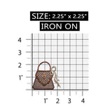 ID 7987 Checkered Purse With Ribbon Patch Handbag Embroidered Iron On Applique