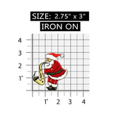 ID 8034 Santa Playing Saxophone Patch Christmas Tune Embroidered IronOn Applique