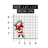 ID 8036 Santa Singing Microphone Patch Christmas Embroidered Iron On Applique