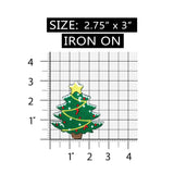 ID 8052 Christmas Tree Felt Patch Holiday Decorate Embroidered Iron On Applique