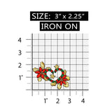 ID 8091 Candy Cane Heart Decoration Patch Christmas Embroidered Iron On Applique