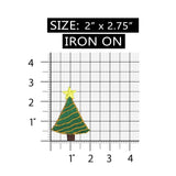 ID 8165B Christmas Tree Patch Holiday Decoration Embroidered Iron On Applique