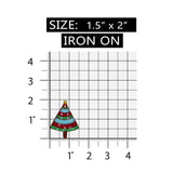 ID 8167A Festive Christmas Tree Patch Holiday Craft Embroidered Iron On Applique