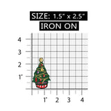 ID 8172B Festive Holiday Tree Patch Christmas Craft Embroidered Iron On Applique