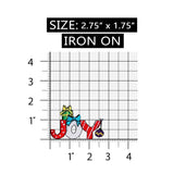 ID 8175A Joy Christmas Theme Patch Holiday Season Decoration Iron On Applique