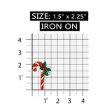 ID 8188B Festive Candy Cane Patch Christmas Decorate Embroidered IronOn Applique