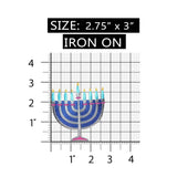 ID 8266 Hanukkah Menorah Patch Jewish Holiday Candle Embroidered IronOn Applique