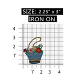 ID 8309 Flower Basket Patch Bag Garden Pick Fashion Embroidered Iron On Applique