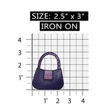 ID 8347 Violet Pleather Purse Patch Hand Bag Fashion Embroidered IronOn Applique
