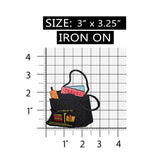 ID 8362 Black Travel Tote Bag Patch Purse Fashion Embroidered Iron On Applique