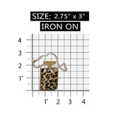 ID 8380 Leopard Print Perfume Bottle Patch Scent Embroidered Iron On Applique