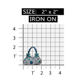 ID 8385 Flower Design Purse Patch Hand Bag Fashion Embroidered Iron On Applique