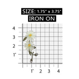 ID 8407 White Flowers On Vine Patch Garden Plant Embroidered Iron On Applique