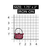 ID 8408 Polka Dot Heart Purse Patch Hand Bag Fashion Embroidered IronOn Applique
