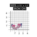 ID 8416 Pom Pom High Heel Shoes Patch Ladies Fashion Embroidered IronOn Applique
