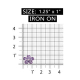ID 8622 Sequin Purple Daisy Patch Garden Flower Embroidered Iron On Applique