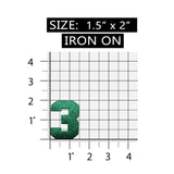 ID 8633 Shiny Number 3 Three Patch Glitter Metallic Symbol Iron On Applique