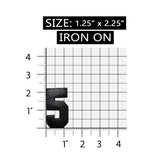 ID 8635 Shiny Number 5 Five Patch Glitter Metallic Symbol Iron On Applique