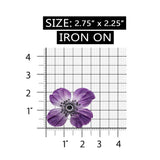 ID 8652 Purple Lace Flower Patch Beaded Garden Plant Embroidered IronOn Applique