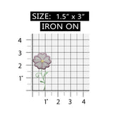 ID 8656 Purple Daisy Flower Patch Blossom Garden Embroidered Iron On Applique