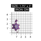 ID 8658 Purple Flower Craft Patch Garden Plant Felt Embroidered Iron On Applique
