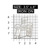 ID 8704 City Person Outline Patch Craft Building Embroidered Iron On Applique