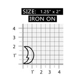ID 8708 Crescent Moon Patch Face Outline Night Sky Embroidered Iron On Applique