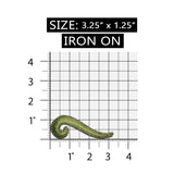 ID 8721 Green Swirl Design Patch Craft Symbol Shape Embroidered Iron On Applique