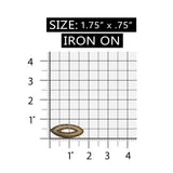 ID 8722 Gold Oval Patch Craft Design Loop Shape Embroidered Iron On Applique